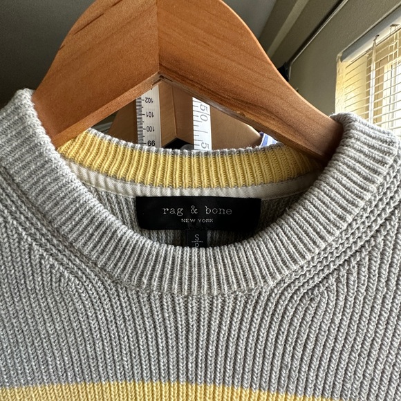 Rag and bone yellow stripe pullover jumper - Picture 4 of 5
